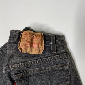 1980's Vintage Levis Black Denim Jeans USA 28/29 Measured A35 image 8
