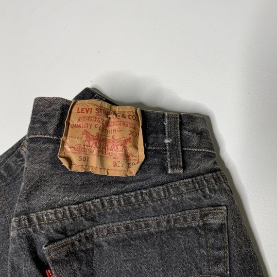 1980's Vintage Levis Black Denim Jeans USA 28/29 … - image 8
