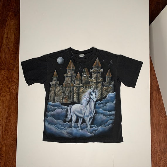 1990's Vintage Fantasy Airbrush T shirt Unicorn an