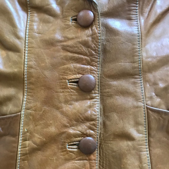 1970's Vintage Glasswater leather jacket 3 button… - image 5