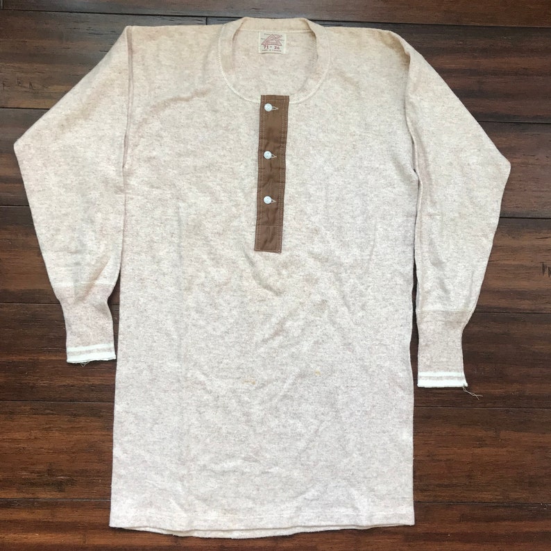 1920's Vintage Penman 3 button Henley two tone under shirt image 1