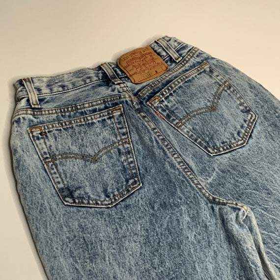 1980's Vintage Levis 17501 Acidwash Denim Jeans U… - image 7