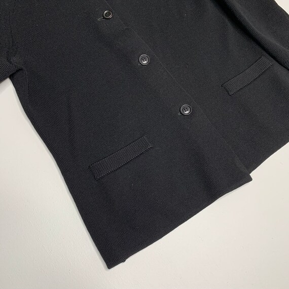 1950's Heavy Black Cardigan Two pocket Sweater Wo… - image 3