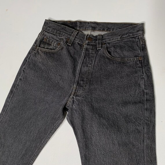 1980's Vintage Levis Black Denim Jeans USA 28/29 … - image 4