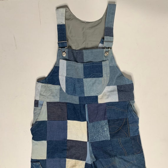 1970's Vintage Quilted Patchwork Denim Overalls H… - image 5