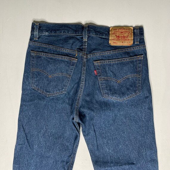 1980's Vintage Levis 501 Denim Jeans Dark Wash 30… - image 7