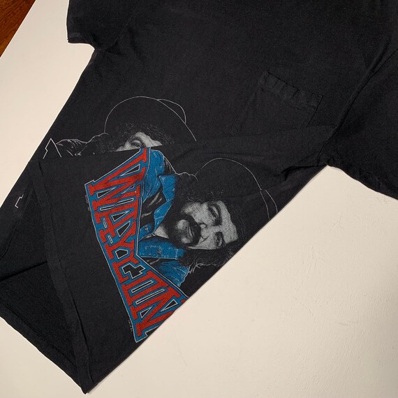 1980's Waylon Jennings Test Print Pocket T shirt … - image 4