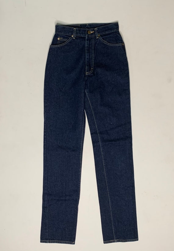 1980's Vintage Lee Rider Denim Jeans High Waist D… - image 3