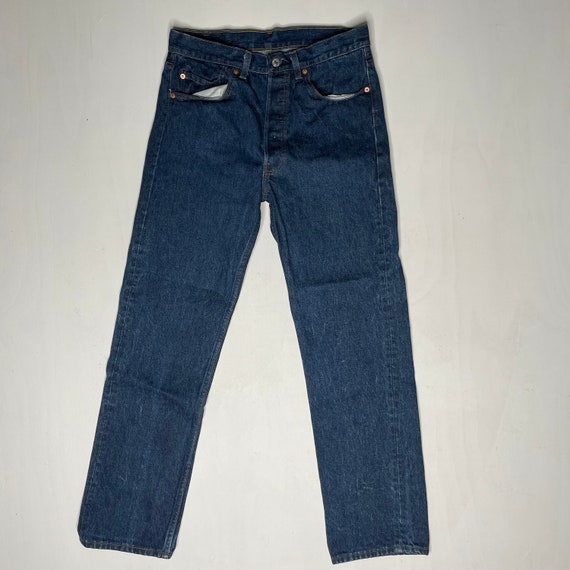 1980's Vintage Levis 501 Denim Jeans Dark Wash 30… - image 3