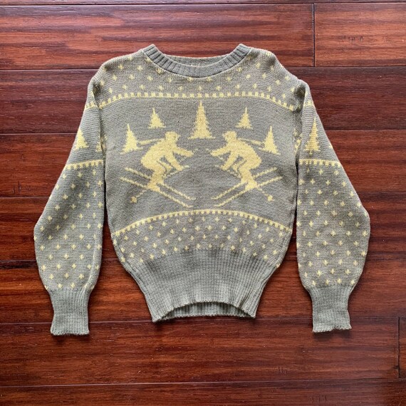 1940's Vintage Rib Knit Ski Sweater by Jersild Wo