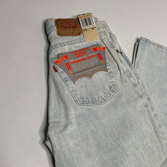 1990's Vintage Levis 501 Denim Jeans New With Tag… - image 2