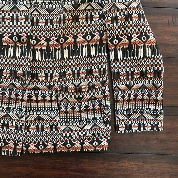 1960's Vintage Mexican Blanket coat eagle pattern Wom… Gem