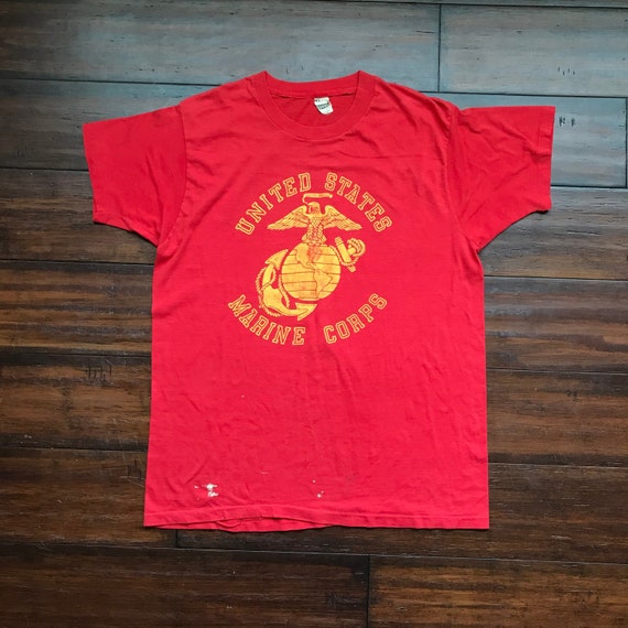 1970's Vintage USMC crest t shirt Screen Stars XL - image 1