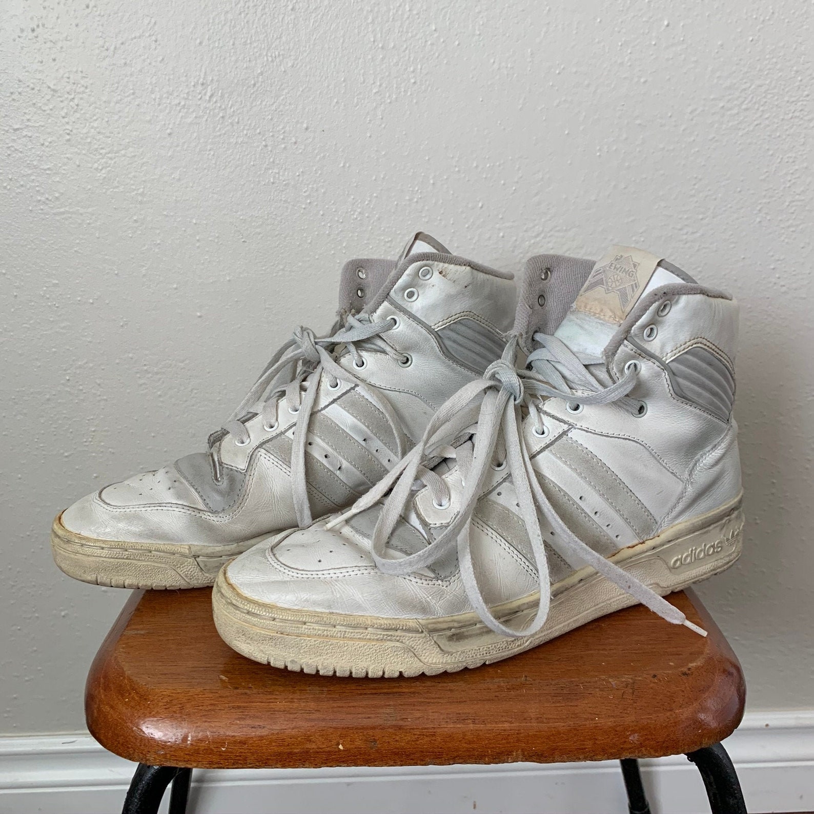 1980's Adidas Ewing Rivalry Hi Top Size 11 Gray/white - Etsy