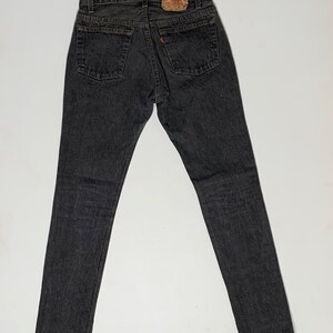 1980's Vintage Levis Black Denim Jeans USA 28/29 Measured A35 image 7