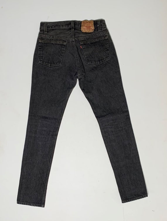 1980's Vintage Levis Black Denim Jeans USA 28/29 … - image 7