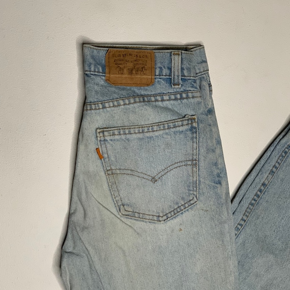 1980's Vintage Levis 705 Orange Tab Denim Jeans D… - image 2