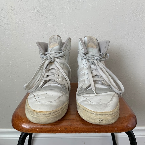 Gray adidas clearance high tops