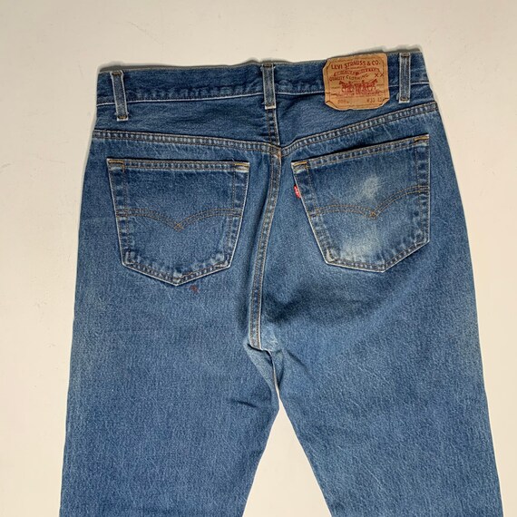 1990's Vintage Levis 501 Denim Jeans Dark Wash Di… - image 7