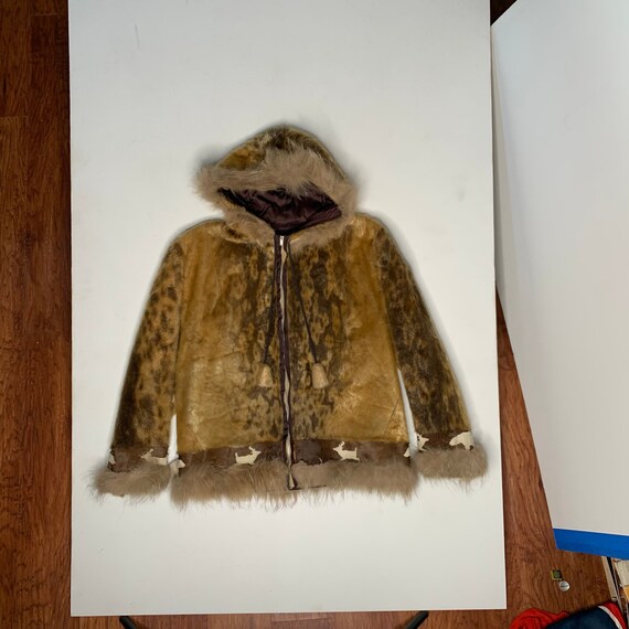 1960's Inuit Snow Parka Northern Canada Zippered Skin Body Fur Trimmed Medium