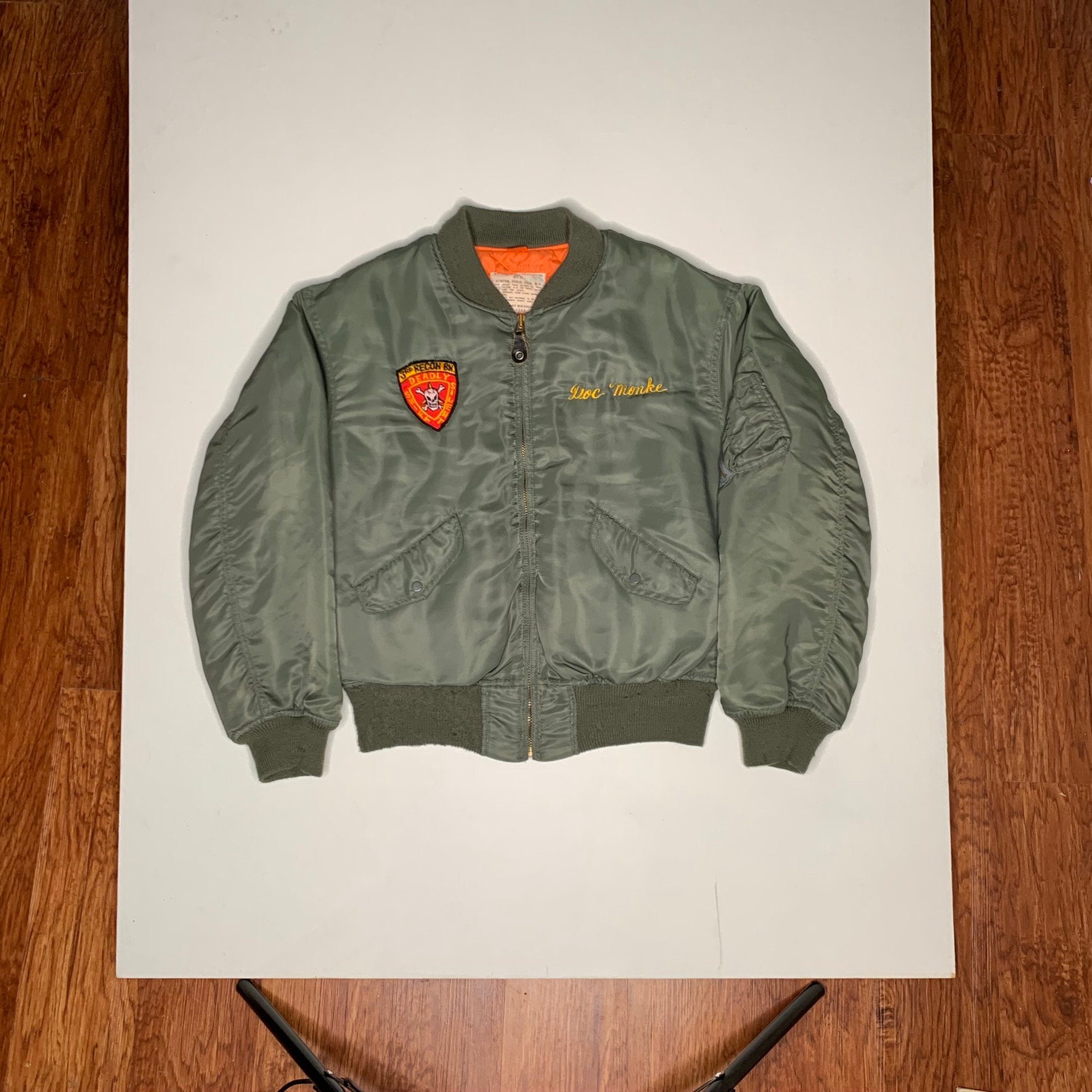 1960's Vietnam Era Houston Brand MA 1 Tour Jacket Named