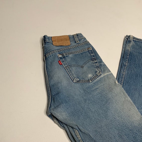 1980's Vintage Levis 501 Denim Jeans Distressed P… - image 2