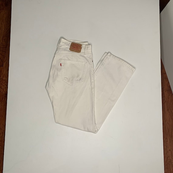1980's Vintage Levis 501 Denim Jeans White 32/32 M