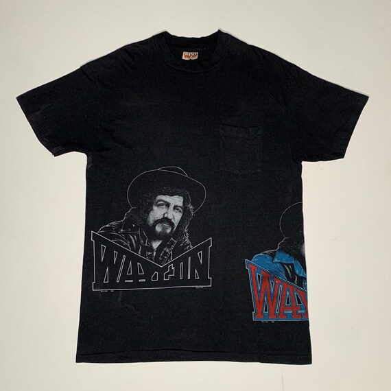 1980's Waylon Jennings Test Print Pocket T shirt … - image 2