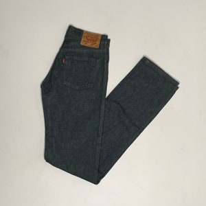 1990er Vintage Old Stock Levis 501 Jeans Grau Grün Farbe 29/36 E14