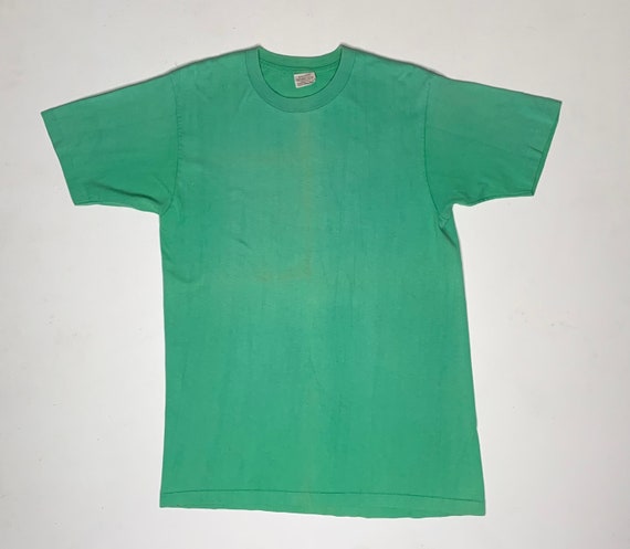 1970's Vintage Blank T Shirt Teal Green Small Sears M… - Gem