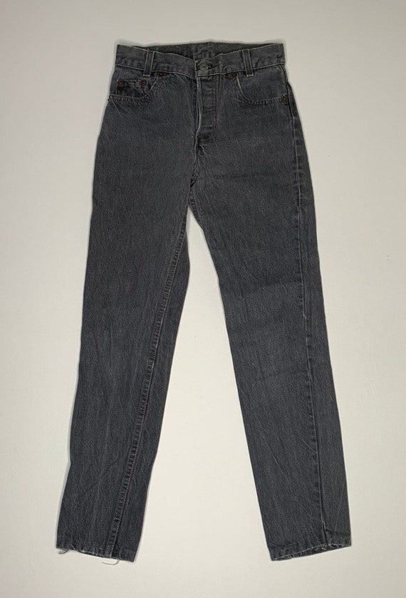 1980's VInage Levis Black Denim Jeans Pinned and … - image 2