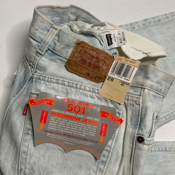 1990's Vintage Levis 501 Denim Jeans New With Tag… - image 10