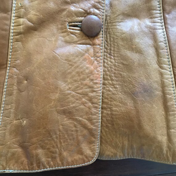 1970's Vintage Glasswater leather jacket 3 button… - image 10