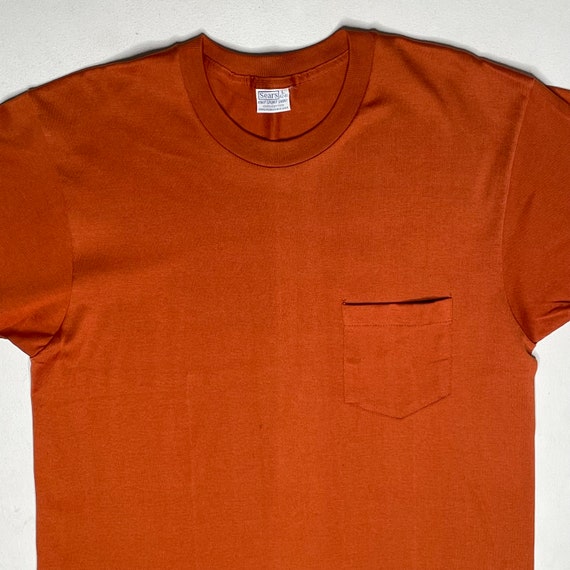 1970's Vintage Sears Blank Pocket T Shirt Old Sto… - image 3