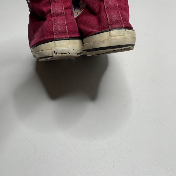 1990's Vintage Converse All Star Hi Top Maroon Si… - image 3