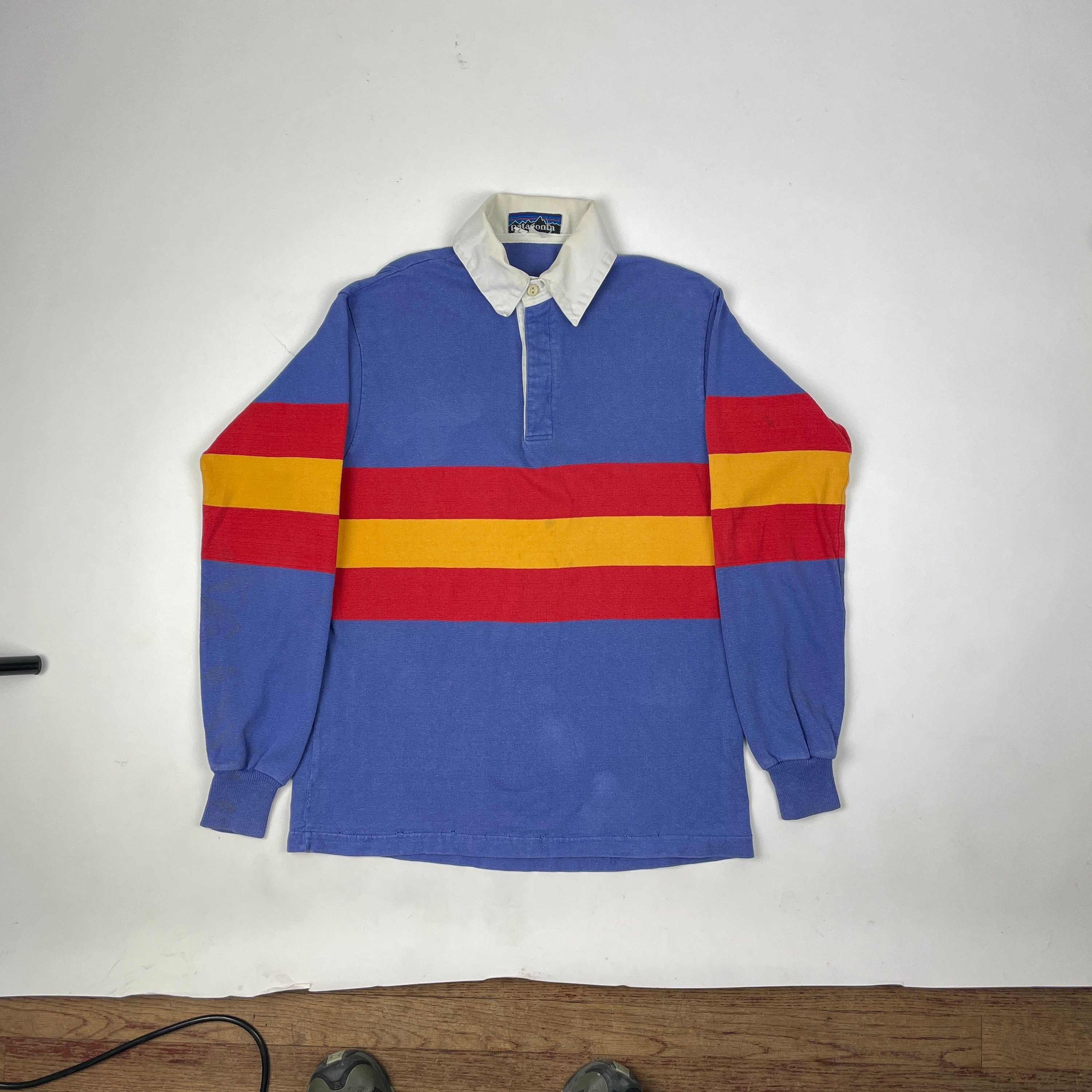 1970's Patagonia Big Label Rugby Shirt in Primary Colors 1970's Patagonia Big Label Rugby Shirt in Primary Colors