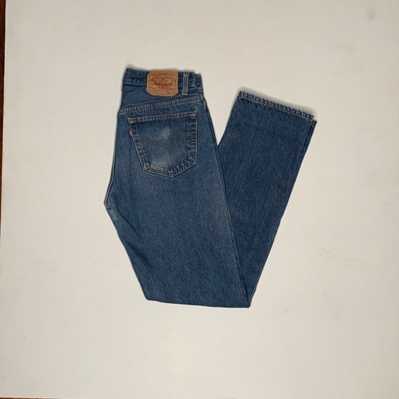 1990's Vintage Levis 501 Denim Jeans Dark Wash Di… - image 1