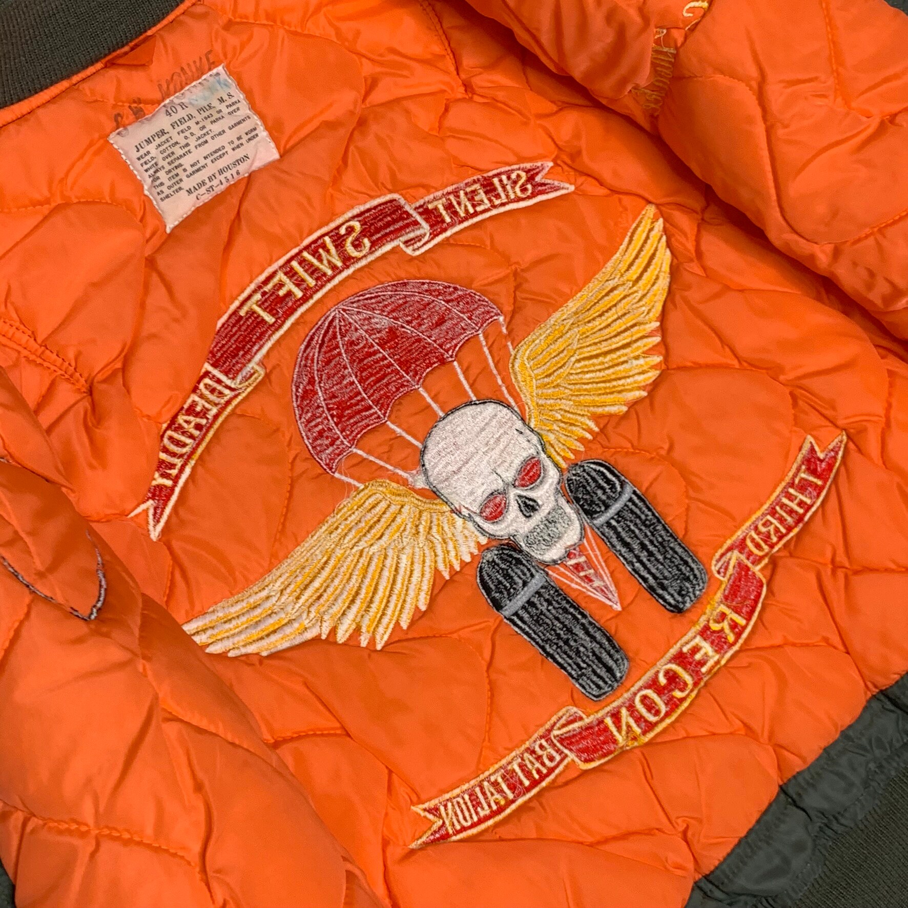ma-1 ボルドー　made in Vietnam 1960's Vietnam Era Houston Brand MA 1 Tour Jacket Named
