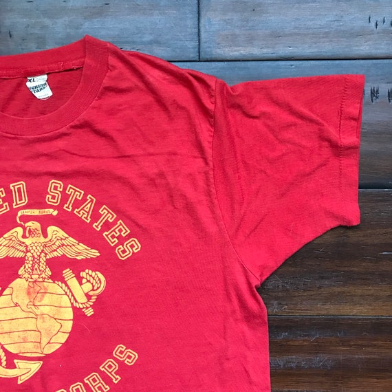 1970's Vintage USMC crest t shirt Screen Stars XL - image 3