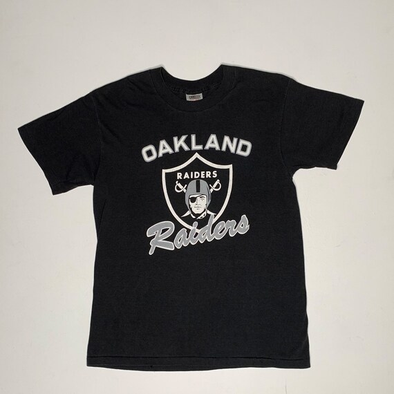 1980's Vintage Oakland Raiders T shirt Black Large
