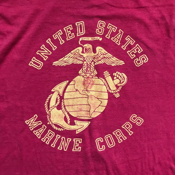 1970's Vintage USMC crest t shirt Screen Stars XL - image 4