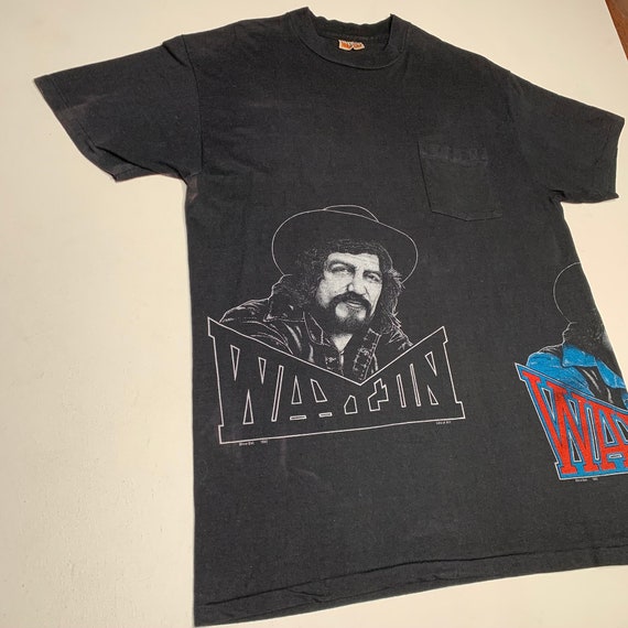 1980's Waylon Jennings Test Print Pocket T shirt … - image 3