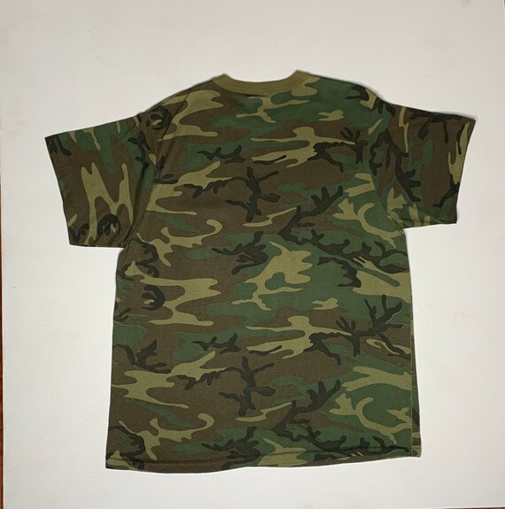 1980's Vintage Woodland Camo Blank Pocket T Shirt XL - Etsy