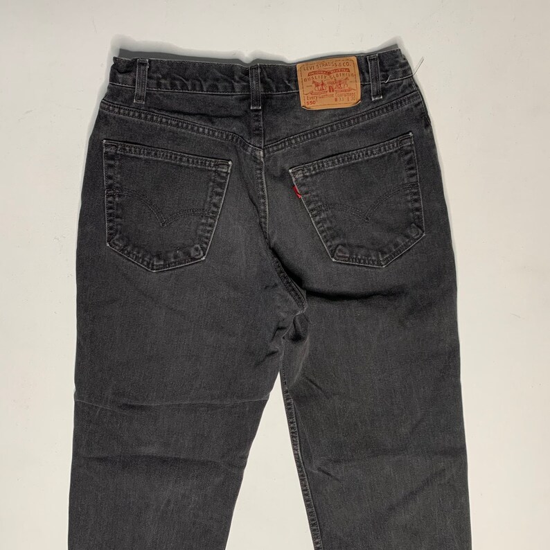 1990's Vintage Levis 550 Denim Jeans Black 30/29 Measured USA F16 image 8