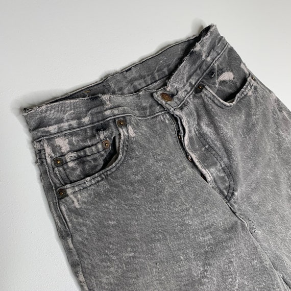 1980's Vintage Levis 701 Denim Jeans Distressed G… - image 8