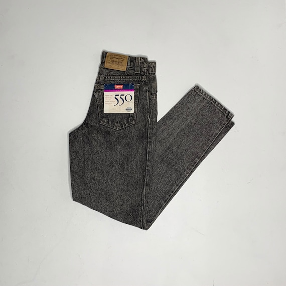 1990's Vintage New With Tags Black Acid Wash Levis