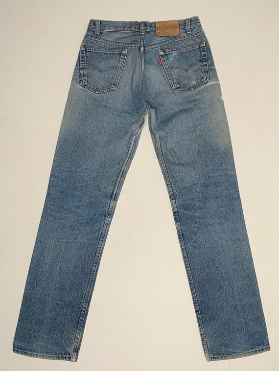 1980's Vintage Levis 501 Denim Jeans Distressed P… - image 3