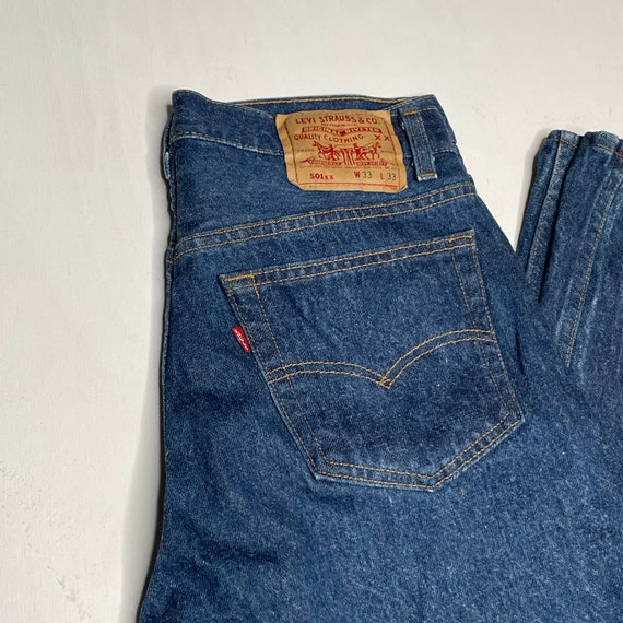 1980's Vintage Levis 501 Denim Jeans Dark Wash 30… - image 2