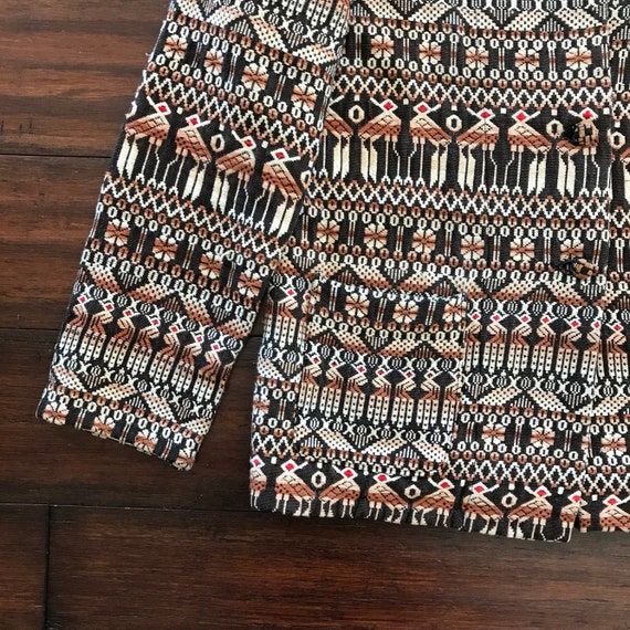 1960's Vintage Mexican Blanket coat eagle pattern Wom… Gem