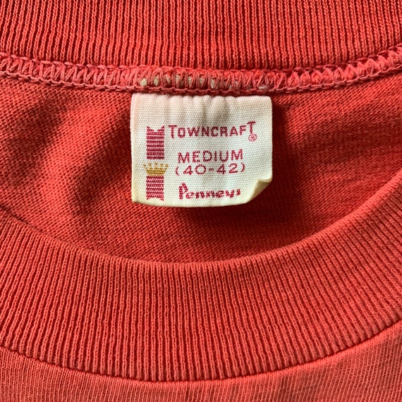 1970's Vintage Towncraft Pocket t shirt W/ Hand e… - image 4